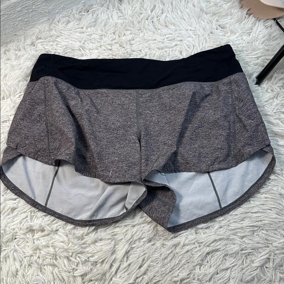 Lululemon Speed Up Short Long *4" Updated Fit Heather Lux Multi Black / Black - Picture 1 of 6
